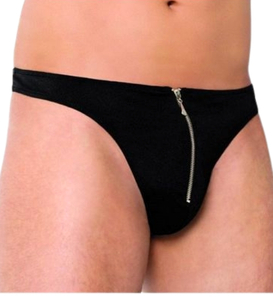 Tanga negru cu glisieră