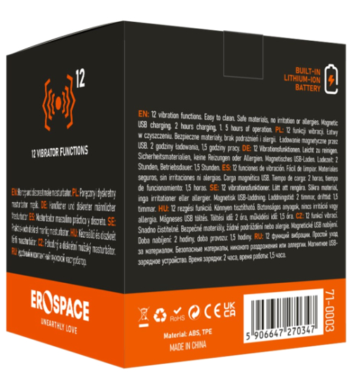 Masturbator Discreet Erospace - 12 vibrații