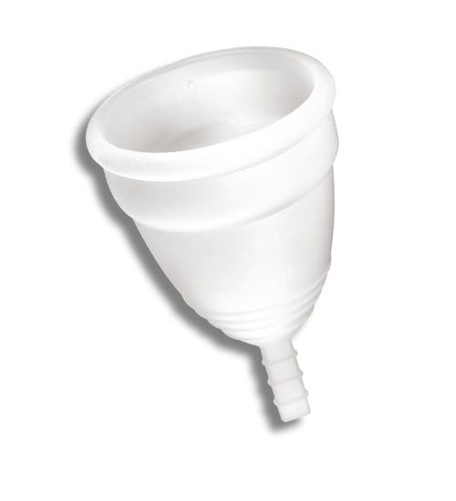 Cupa menstruală albă S cu pungă