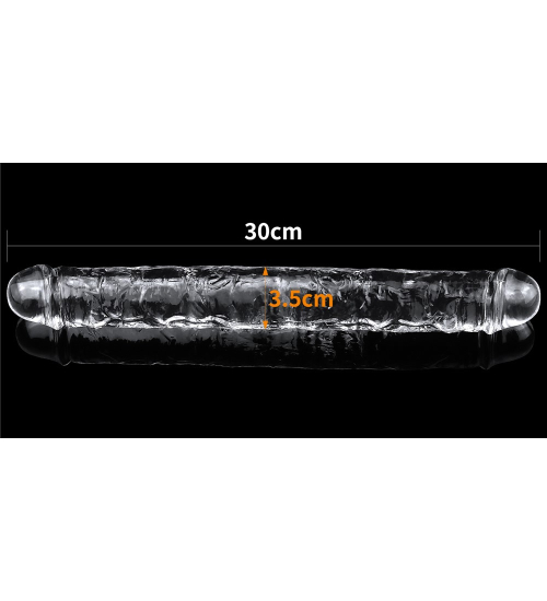 Dildo dublu transparent