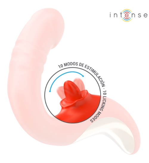 Vibrator roșu cu limbă în mișcare