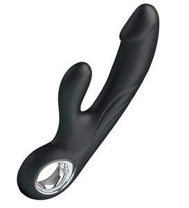 Vibrator din silicon cu stimulator clitoridian