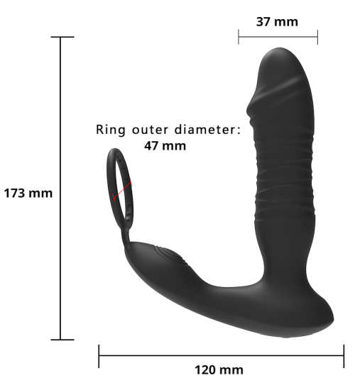 Masajor de prostată cu mișcare alternativă controlat prin telefon
