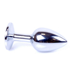 Plug anal argintiu cu cristal roz