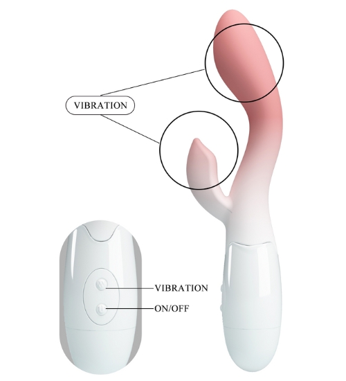 Vibrator pentru punctul G și clitoris cu efect ombre