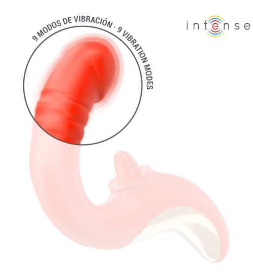 Vibrator roșu cu limbă în mișcare