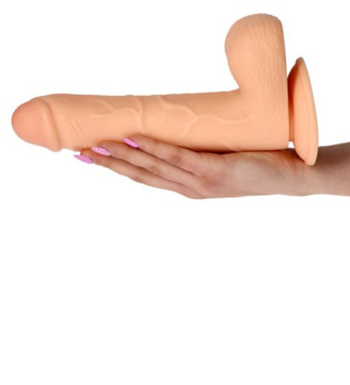 Dildo gros de culoarea cărnii cu ventuză Real