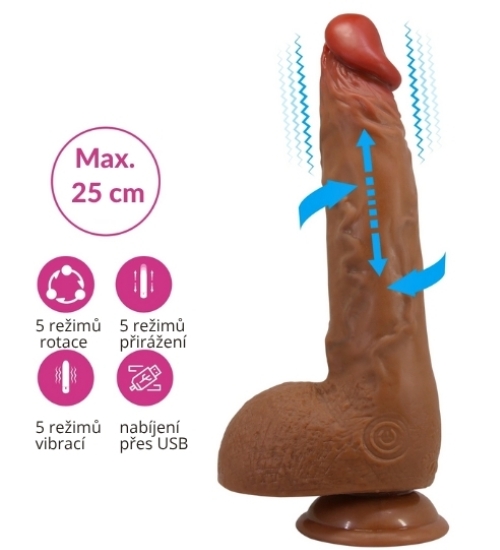 Vibrator rotativ realist cu ventuză