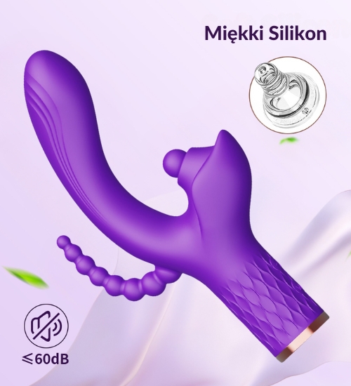 Vibrator de satisfacție triplu violet