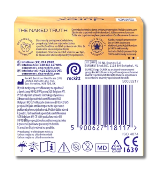 Super subțire Durex Sensual 3pcs.