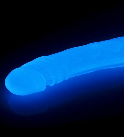 Dildo lung dublu luminescent