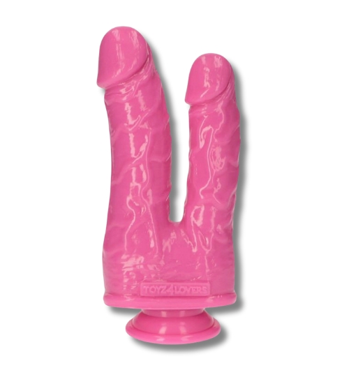 Dildo dublu realist roz