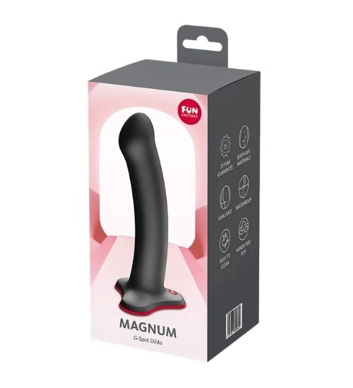 Dildo negru din silicon cu ventuză roșie