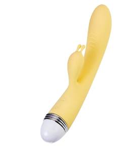 Vibrator galben cu proeminență pentru stimularea clitorisului