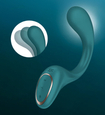 Vibrator albastru cu stimulare dublă