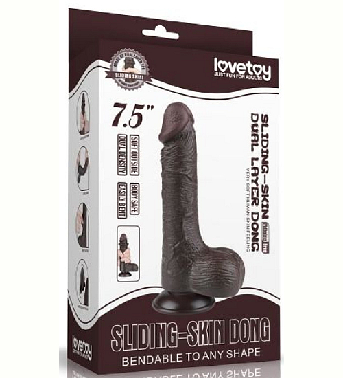 Penis artificial gri închis cu ventuză