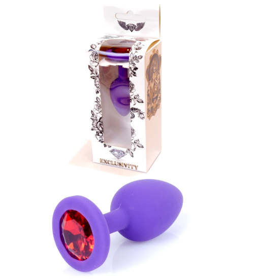 Dop de silicon violet cu cristal roșu