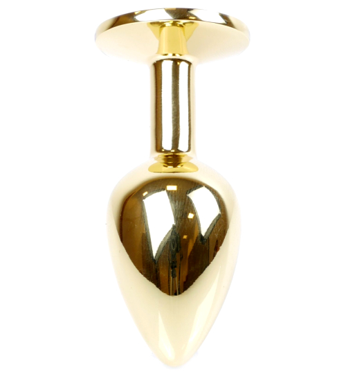 Plug anal auriu cu cristal roz