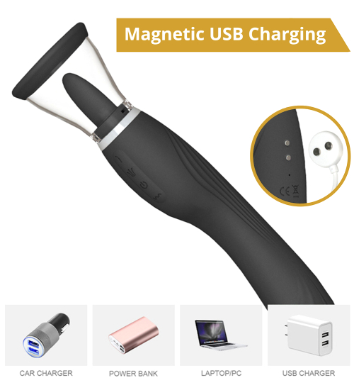 Vibrator cu limbă și funcție de aspirație