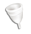 Cupa menstruală albă S cu pungă