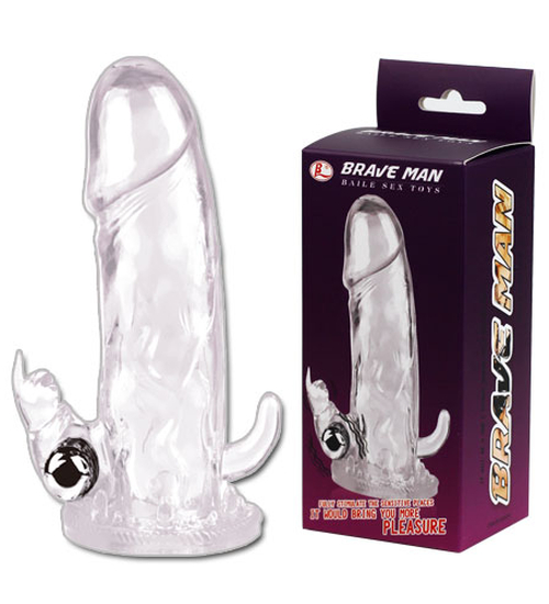 Extensie a penisului cu stimulator vibrator