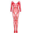 Bodystocking roșu cu mânecă lungă