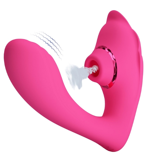 Vibrator pentru punctul G cu stimulator clitoridian
