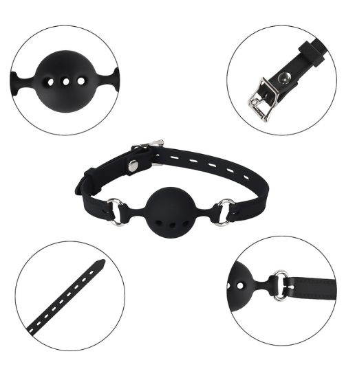 Bondage gag cu bilă de silicon
