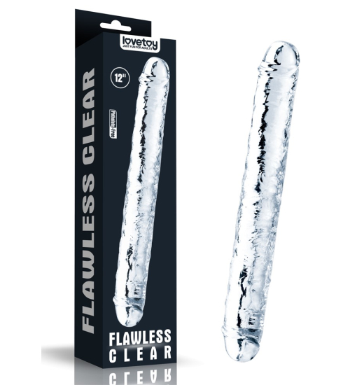 Dildo dublu transparent