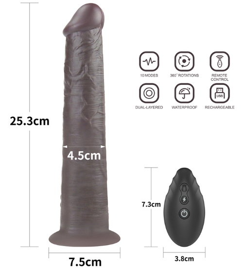 Dildo întunecat cu telecomandă wireless