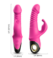 Vibrator iepuraș roz - cu nervuri