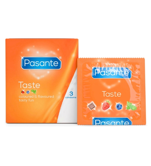 Prezervative colorate Pasante Taste - 3 buc.