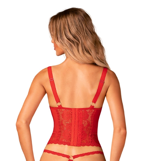 Corset din dantelă roșie
