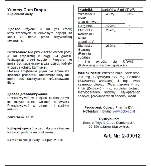 Picături pentru îmbunătățirea gustului spermei