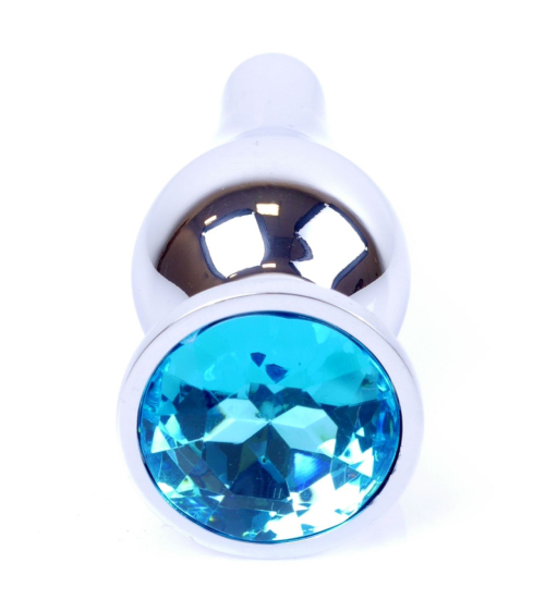 Plug anal argintiu cu diamant