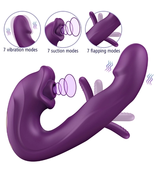Vibrator multifuncțional cu flapping