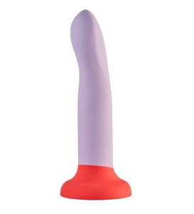 Dildo mov flexibil cu ventuză roșie