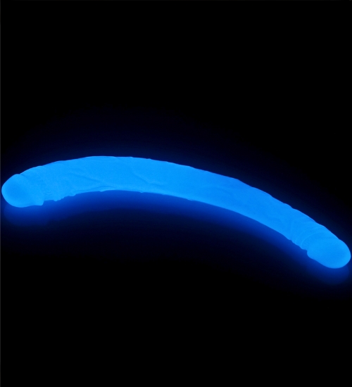 Dildo lung dublu luminescent