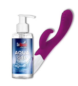 Deep Fantasy Vibrator + Aqua Gel - gel de alunecare 150 ml