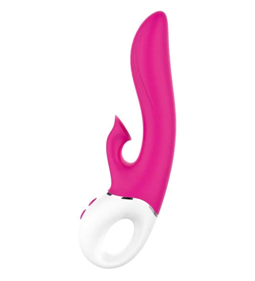 Vibrator G-spot din silicon cu proeminență clitoridiană