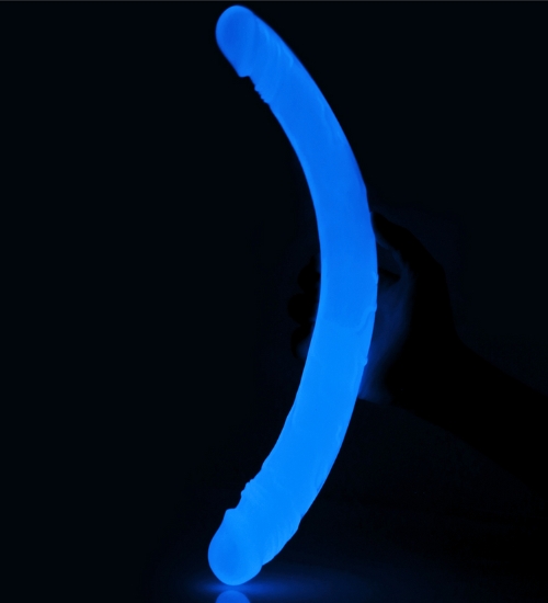 Dildo lung dublu luminescent