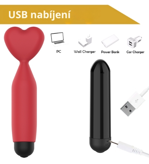 Mini maseur clitoridian - inimă vibratoare