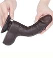 Penis artificial gri închis cu ventuză