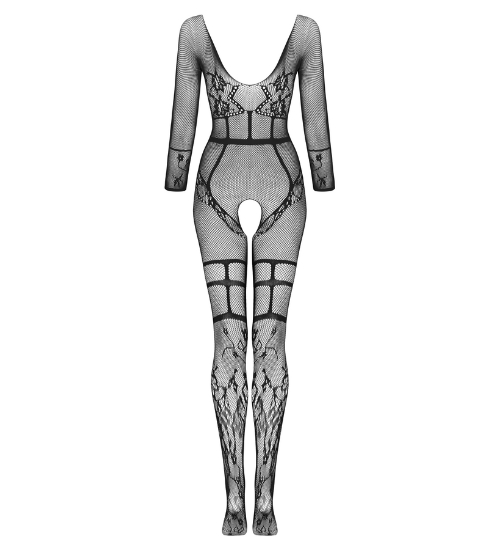 Bodystocking negru cu mânecă lungă