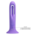Vibrator multifuncțional violet pe o ventuză