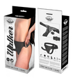 Ham strap-on cu dildo negru și mască pentru ochi