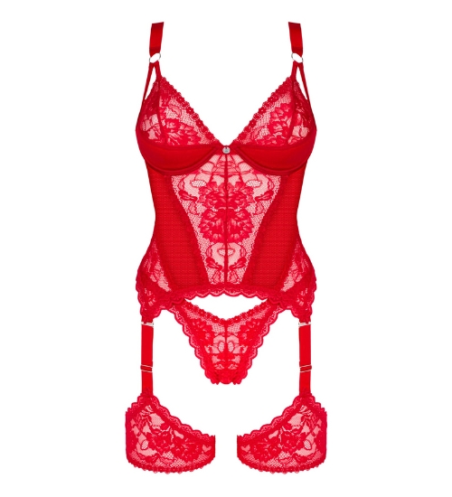 Corset din dantelă roșie