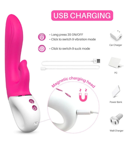 Vibrator G-spot din silicon cu proeminență clitoridiană