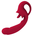 Vibrator roșu cu limbuță mobilă și 10 moduri
