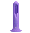 Vibrator multifuncțional violet pe o ventuză